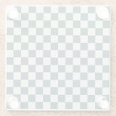 Forest green moss checkerboard pattern glazen onderzetter (Achterkant)