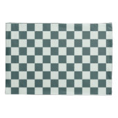 Forest green moss checkerboard pattern kussensloop (Achterkant-Links)