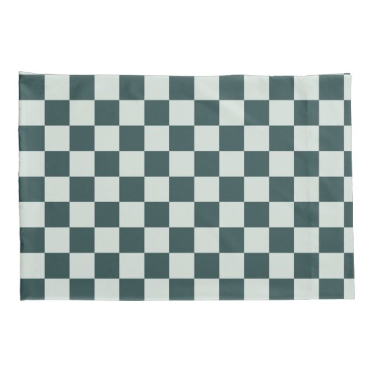 Forest green moss checkerboard pattern kussensloop (Achterkant-Rechts)