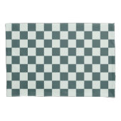 Forest green moss checkerboard pattern kussensloop (Voorkant-Links)