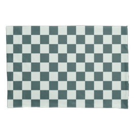 Forest green moss checkerboard pattern kussensloop