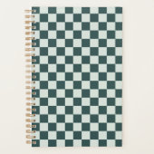 Forest green moss checkerboard pattern planner (Voorkant)
