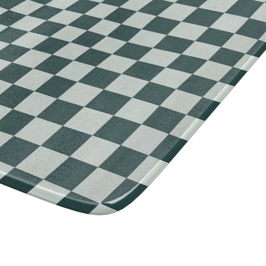 Forest green moss checkerboard pattern snijplank (Hoek)