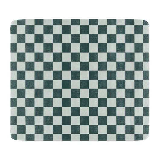 Forest green moss checkerboard pattern snijplank (Voorkant)