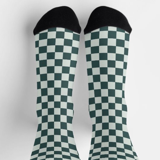 Forest green moss checkerboard pattern sokken (Top)