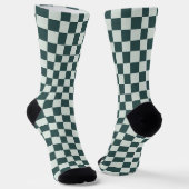 Forest green moss checkerboard pattern sokken (Gebogen)