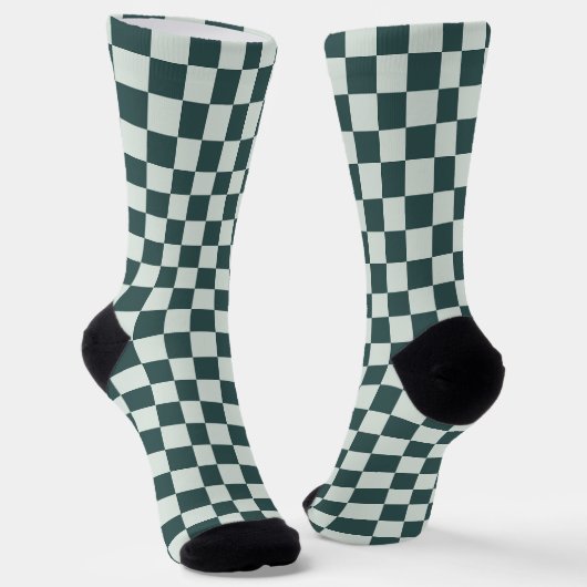 Forest green moss checkerboard pattern sokken (Gebogen)