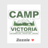 Forest Green Mountain Camp Bachelorette Custom-Cut Sticker (Vel)