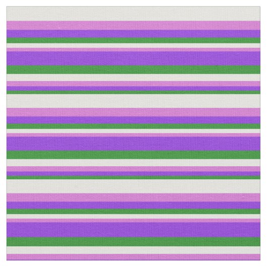 Forest Green, Paars, Orchid & Light Cyan Pattern Stof (Close Up)