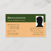 Forest Green Peach met Logo- en fotoprofessionals Visitekaartje (Achterkant)