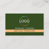 Forest Green Peach met Logo- en fotoprofessionals Visitekaartje (Voorkant)