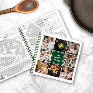 Forest Green Photo Collage 8 Pics Family Recipes Notitieboek