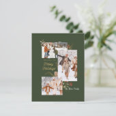 Forest Green Photo Collage Kerstmis Feestdagenkaart (Staand voorkant)