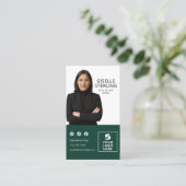 Forest Green Photo Logo Real Estate Agent  Visitekaartje (Staand voorkant)