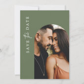 Forest Green Photo Save the Dates Invitation Kaart (Achterkant)