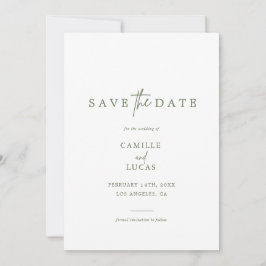 Forest Green Photo Save the Dates Invitation Kaart