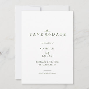 Forest Green Photo Save the Dates Invitation Kaart