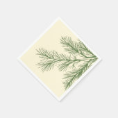 Forest Green Pine Branches op Cream Servet (Hoek)
