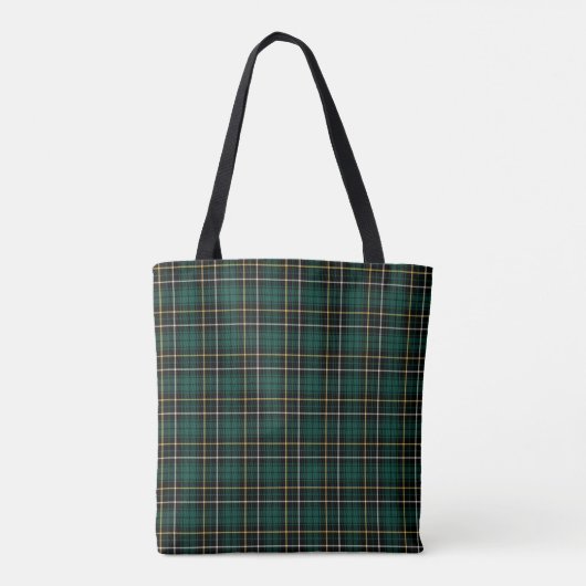 Forest Green Plaid MacAlpine Tartan Monogram Tote Bag (Achterkant)