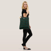 Forest Green Plaid MacAlpine Tartan Monogram Tote Bag (Op model)