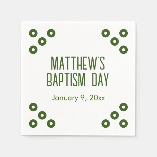 Forest Green Polka-dot Special Event servetten (Voorkant)
