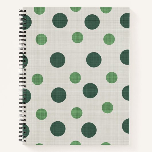 Forest Green Polka Dots Pattern, Green Dotted Notitieboek (Voorkant)