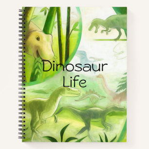 Forest Green Prehistorische Dinosaur Life Notitieb Notitieboek