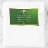 Forest Green Product Label Gold Frame and Monogram (Tas)