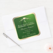 Forest Green Product Label Gold Frame and Monogram (Envelop)