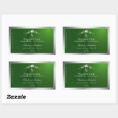 Forest Green Product Label Silver Frame Monogram (Vel)