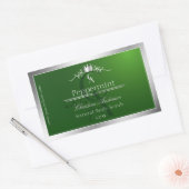 Forest Green Product Label Silver Frame Monogram (Envelop)