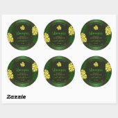 Forest Green Product Label Yellow Hawaiian Flowers (Vel)