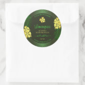 Forest Green Product Label Yellow Hawaiian Flowers (Tas)