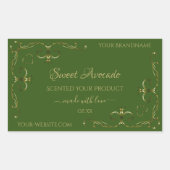 Forest Green Product Labels Gold Ornamenten Corner (Voorkant)