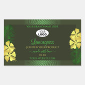 Forest Green Product Labels Yellow Hibiscus Logo (Voorkant)