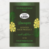 Forest Green Product Labels Yellow Hibiscus Logo Voedselcontainer Etiket (Enkel label)