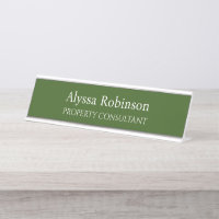 Forest Green Professional Desk Naam Bord