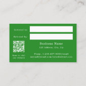 Forest green qr code business logo verwijzingskaar kortingskaartje (Achterkant)