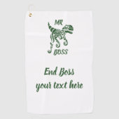 Forest Green Raptor Oude Dinosaurus Terror Golfhanddoek (Voorkant)