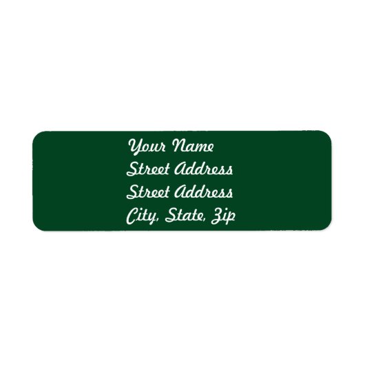 Forest Green Return Address Sticker (Voorkant)