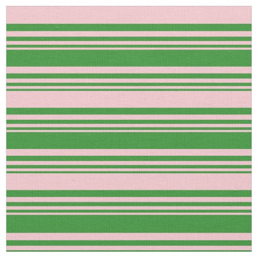 Forest Green & Roze Lined Pattern Stof (Close Up)