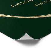 Forest Green Rustic Gold Circle Weddenschap Welkom Poster (Hoek)