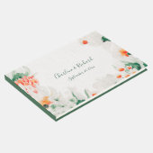Forest Green Rustic Oranje White Floral Gastenboek (Hoek)