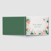 Forest Green Rustic Oranje White Floral Gastenboek (Volledig)