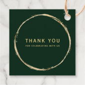 Forest Green rustieke gouden cirkel bruiloft dank  Bedankjes Labels (Achterkant)