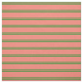 Forest Green & Salmon Lines/Stripes Pattern Stof (Swatch)