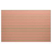 Forest Green & Salmon Lines/Stripes Pattern Stof (Fat Quarter)
