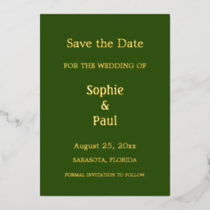 Forest Green Save the Date Folie Invitation Folie Uitnodiging