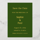 Forest Green Save the Date Folie Invitation Folie Uitnodiging (Voorkant)