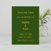 Forest Green Save the Date Folie Invitation Uitnodiging (Staand Voorkant)